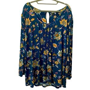 DANIEL RAINN Women’s Floral Pattern 3/4 Sleeve Tunic Blouse Top Size XXL